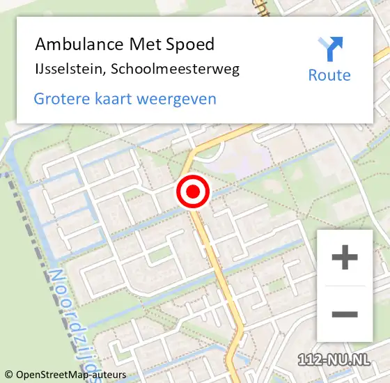 Locatie op kaart van de 112 melding: Ambulance Met Spoed Naar IJsselstein, Schoolmeesterweg op 16 oktober 2013 12:19
