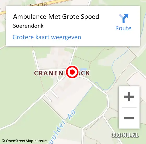 Locatie op kaart van de 112 melding: Ambulance Met Grote Spoed Naar Soerendonk op 18 april 2024 13:33