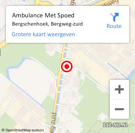 Locatie op kaart van de 112 melding: Ambulance Met Spoed Naar Bergschenhoek, Bergweg-zuid op 18 april 2024 13:36