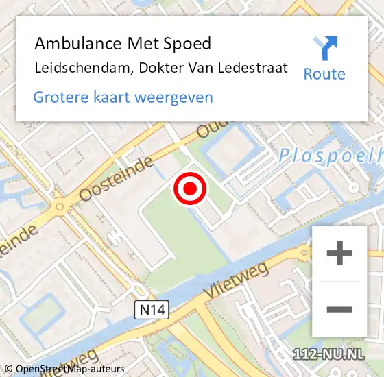 Locatie op kaart van de 112 melding: Ambulance Met Spoed Naar Leidschendam, Dokter Van Ledestraat op 18 april 2024 14:11