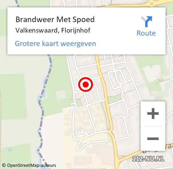Locatie op kaart van de 112 melding: Brandweer Met Spoed Naar Valkenswaard, Florijnhof op 18 april 2024 14:22