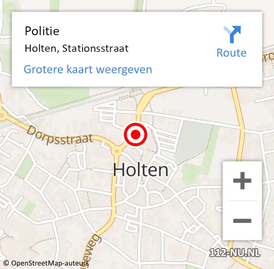 Locatie op kaart van de 112 melding: Politie Holten, Stationsstraat op 18 april 2024 14:45