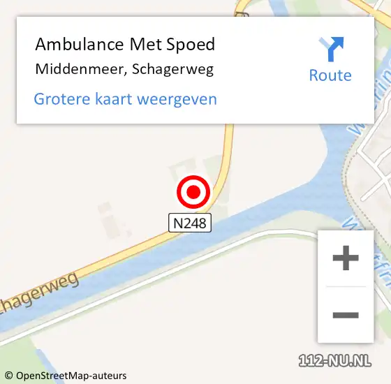 Locatie op kaart van de 112 melding: Ambulance Met Spoed Naar Middenmeer, Schagerweg op 18 april 2024 15:11