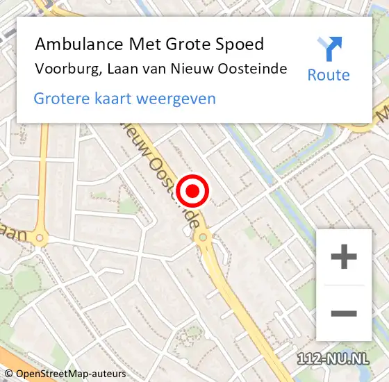 Locatie op kaart van de 112 melding: Ambulance Met Grote Spoed Naar Voorburg, Laan van Nieuw Oosteinde op 18 april 2024 15:19