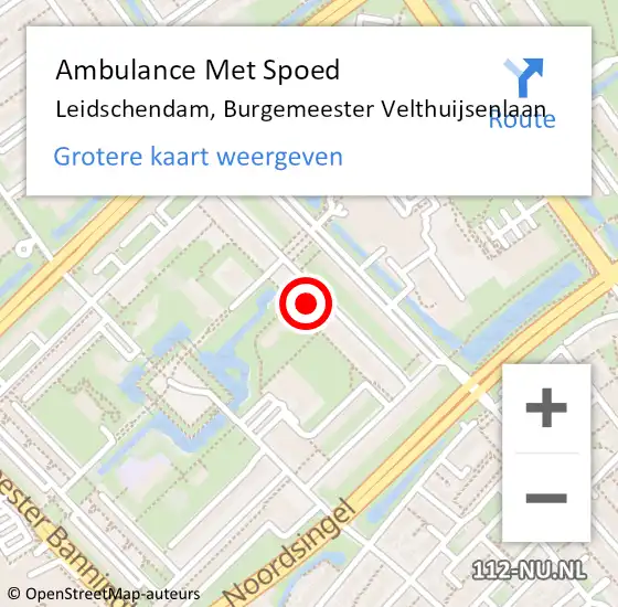Locatie op kaart van de 112 melding: Ambulance Met Spoed Naar Leidschendam, Burgemeester Velthuijsenlaan op 18 april 2024 15:39