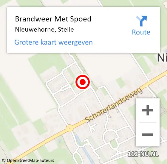 Locatie op kaart van de 112 melding: Brandweer Met Spoed Naar Nieuwehorne, Stelle op 18 april 2024 15:52