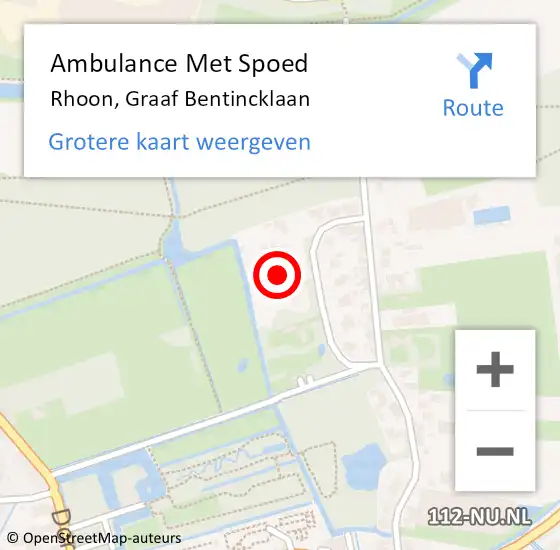 Locatie op kaart van de 112 melding: Ambulance Met Spoed Naar Rhoon, Graaf Bentincklaan op 18 april 2024 17:02