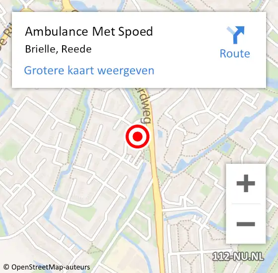 Locatie op kaart van de 112 melding: Ambulance Met Spoed Naar Brielle, Reede op 18 april 2024 17:31