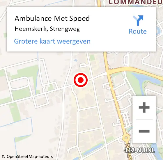 Locatie op kaart van de 112 melding: Ambulance Met Spoed Naar Heemskerk, Strengweg op 18 april 2024 18:01