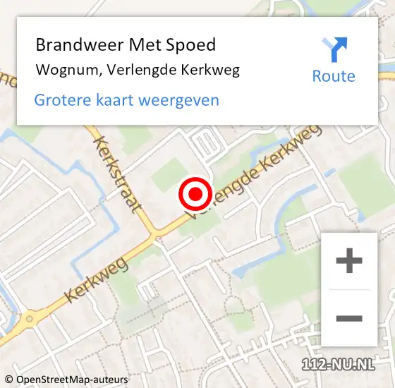 Locatie op kaart van de 112 melding: Brandweer Met Spoed Naar Wognum, Verlengde Kerkweg op 18 april 2024 18:02