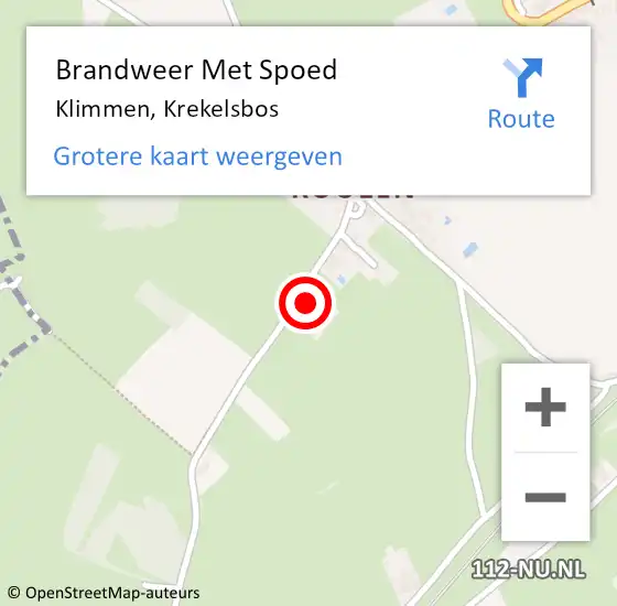 Locatie op kaart van de 112 melding: Brandweer Met Spoed Naar Klimmen, Krekelsbos op 18 april 2024 18:03