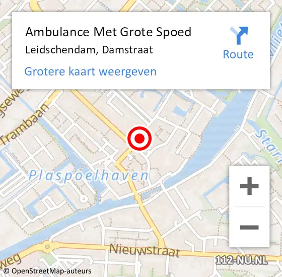 Locatie op kaart van de 112 melding: Ambulance Met Grote Spoed Naar Leidschendam, Damstraat op 18 april 2024 18:03