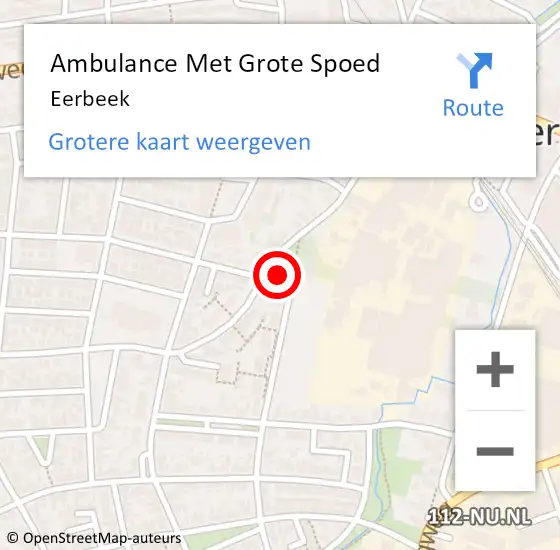 Locatie op kaart van de 112 melding: Ambulance Met Grote Spoed Naar Eerbeek op 18 april 2024 18:10