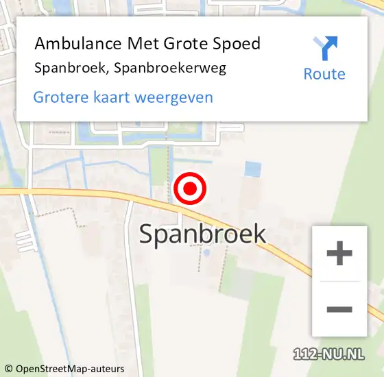 Locatie op kaart van de 112 melding: Ambulance Met Grote Spoed Naar Spanbroek, Spanbroekerweg op 18 april 2024 18:26