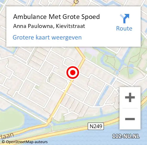 Locatie op kaart van de 112 melding: Ambulance Met Grote Spoed Naar Anna Paulowna, Kievitstraat op 18 april 2024 18:37