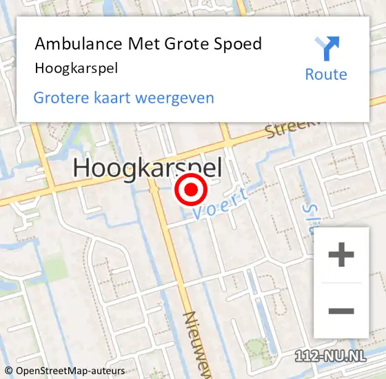 Locatie op kaart van de 112 melding: Ambulance Met Grote Spoed Naar Hoogkarspel op 18 april 2024 18:38