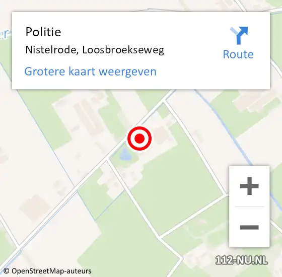 Locatie op kaart van de 112 melding: Politie Nistelrode, Loosbroekseweg op 18 april 2024 19:20