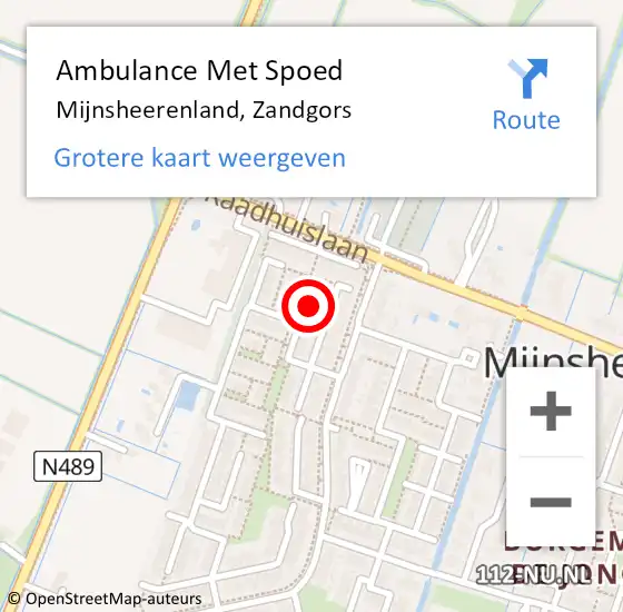 Locatie op kaart van de 112 melding: Ambulance Met Spoed Naar Mijnsheerenland, Zandgors op 18 april 2024 19:40