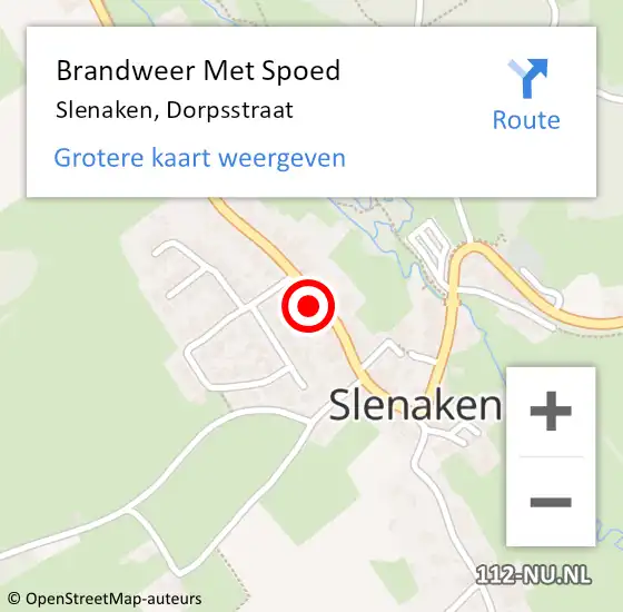 Locatie op kaart van de 112 melding: Brandweer Met Spoed Naar Slenaken, Dorpsstraat op 18 april 2024 20:42