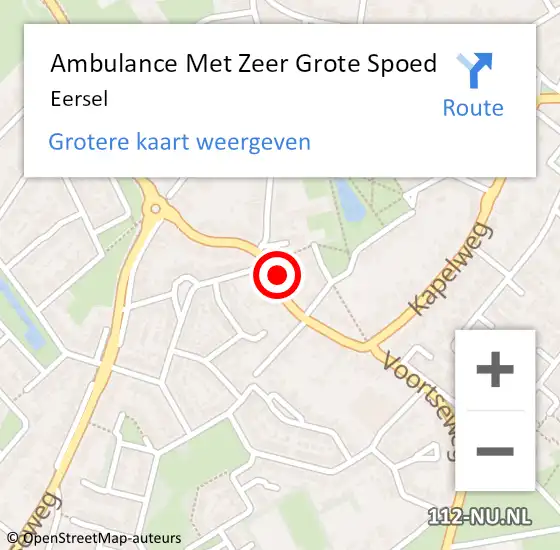 Locatie op kaart van de 112 melding: Ambulance Met Zeer Grote Spoed Naar Eersel op 18 april 2024 20:47