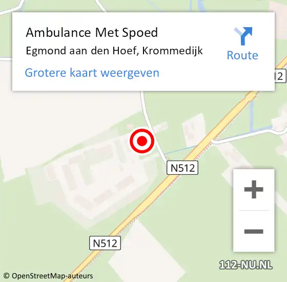 Locatie op kaart van de 112 melding: Ambulance Met Spoed Naar Egmond aan den Hoef, Krommedijk op 18 april 2024 21:39
