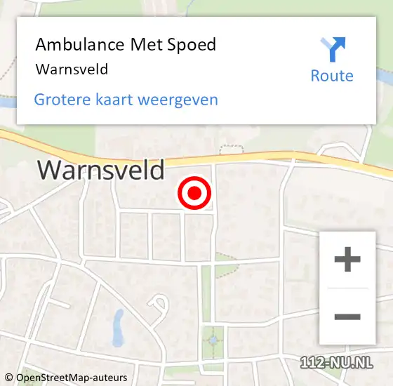 Locatie op kaart van de 112 melding: Ambulance Met Spoed Naar Warnsveld op 18 april 2024 21:46