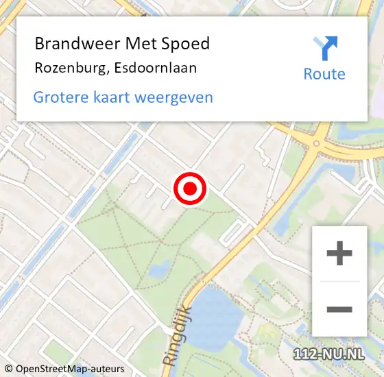 Locatie op kaart van de 112 melding: Brandweer Met Spoed Naar Rozenburg, Esdoornlaan op 18 april 2024 23:14