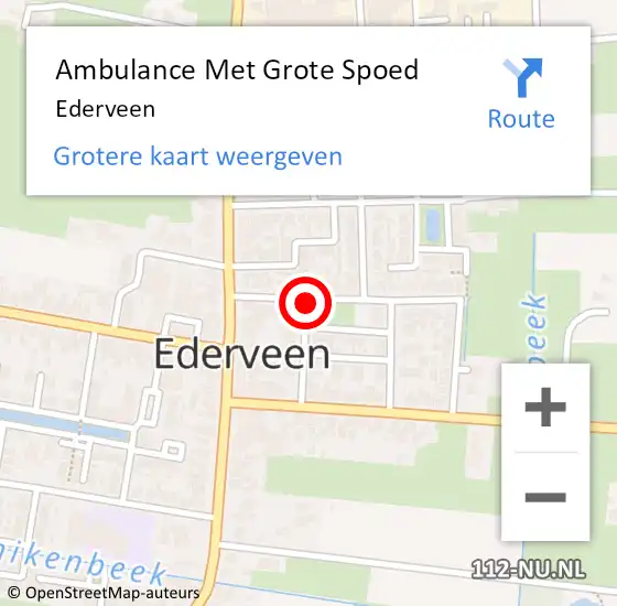 Locatie op kaart van de 112 melding: Ambulance Met Grote Spoed Naar Ederveen op 18 april 2024 23:16