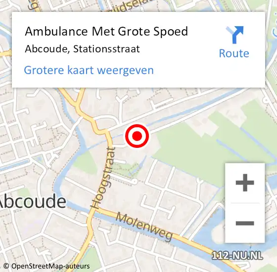Locatie op kaart van de 112 melding: Ambulance Met Grote Spoed Naar Abcoude, Stationsstraat op 18 april 2024 23:18