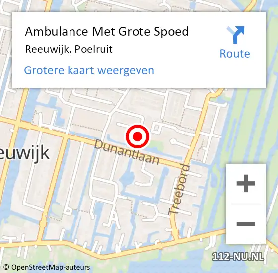 Locatie op kaart van de 112 melding: Ambulance Met Grote Spoed Naar Reeuwijk, Poelruit op 18 april 2024 23:48