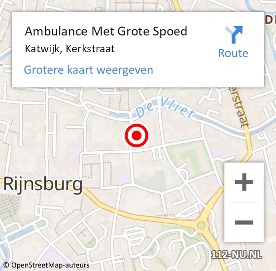Locatie op kaart van de 112 melding: Ambulance Met Grote Spoed Naar Katwijk, Kerkstraat op 19 april 2024 00:12