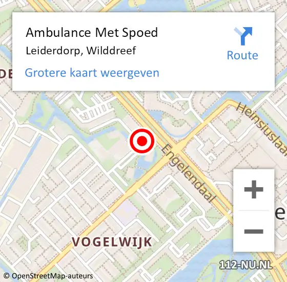 Locatie op kaart van de 112 melding: Ambulance Met Spoed Naar Leiderdorp, Wilddreef op 19 april 2024 01:35