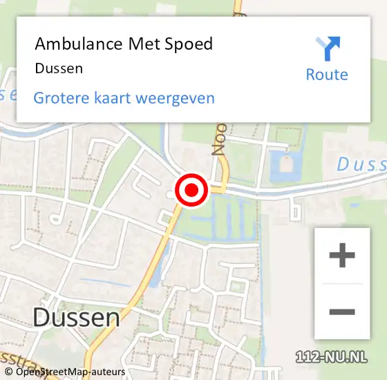 Locatie op kaart van de 112 melding: Ambulance Met Spoed Naar Dussen op 19 april 2024 01:57