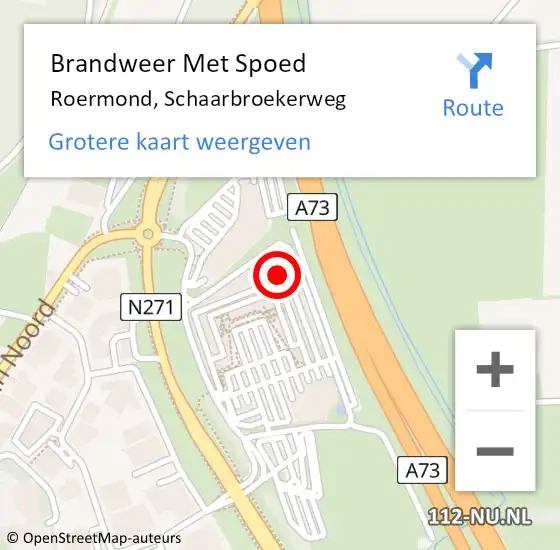 Locatie op kaart van de 112 melding: Brandweer Met Spoed Naar Roermond, Schaarbroekerweg op 19 april 2024 02:41
