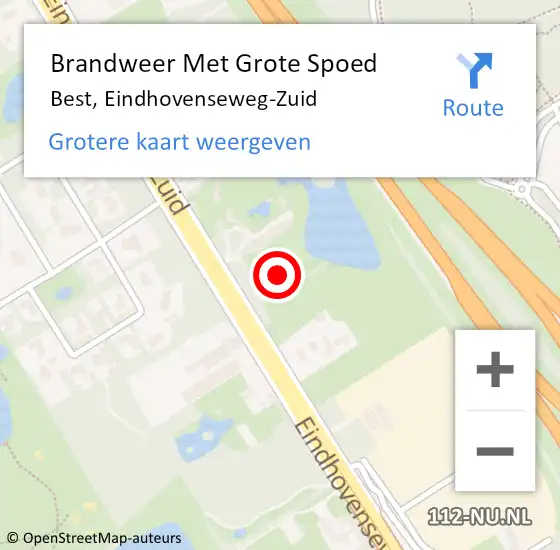 Locatie op kaart van de 112 melding: Brandweer Met Grote Spoed Naar Best, Eindhovenseweg-Zuid op 19 april 2024 05:34