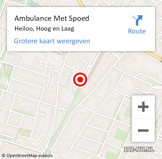Locatie op kaart van de 112 melding: Ambulance Met Spoed Naar Heiloo, Hoog en Laag op 19 april 2024 06:11