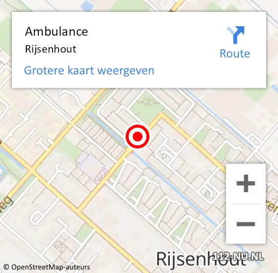 Locatie op kaart van de 112 melding: Ambulance Rijsenhout op 19 april 2024 06:21