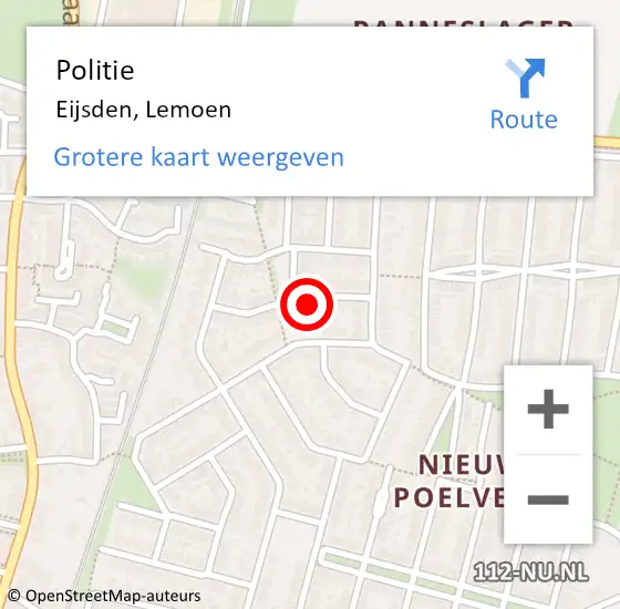 Locatie op kaart van de 112 melding: Politie Eijsden, Lemoen op 19 april 2024 07:15