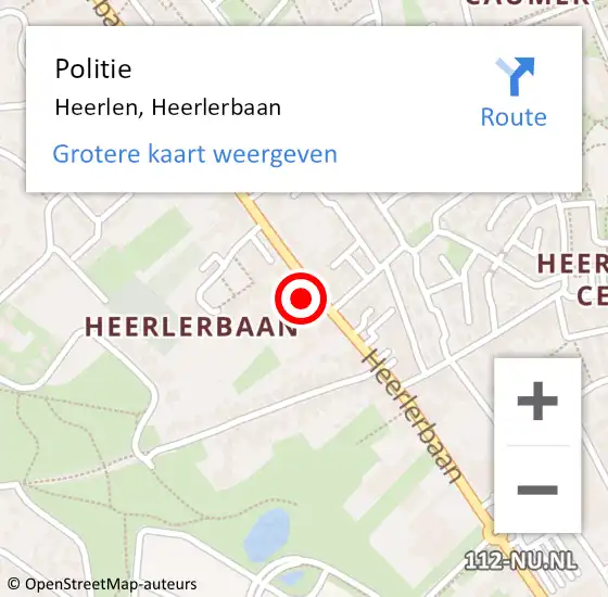 Locatie op kaart van de 112 melding: Politie Heerlen, Heerlerbaan op 19 april 2024 07:44