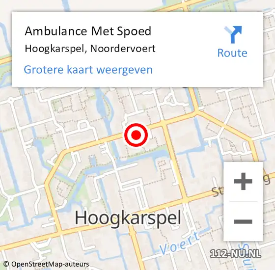 Locatie op kaart van de 112 melding: Ambulance Met Spoed Naar Hoogkarspel, Noordervoert op 19 april 2024 08:14
