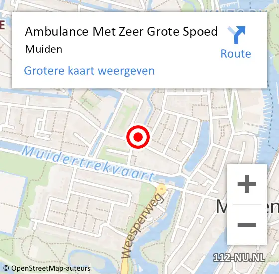 Locatie op kaart van de 112 melding: Ambulance Met Zeer Grote Spoed Naar Muiden op 19 april 2024 08:16
