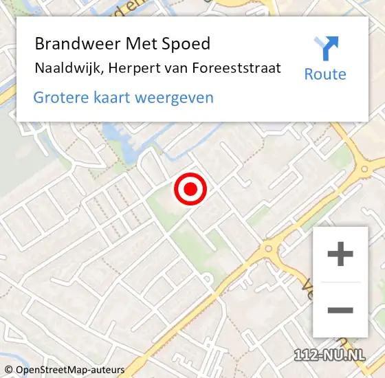 Locatie op kaart van de 112 melding: Brandweer Met Spoed Naar Naaldwijk, Herpert van Foreeststraat op 19 april 2024 08:32