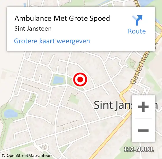 Locatie op kaart van de 112 melding: Ambulance Met Grote Spoed Naar Sint Jansteen op 19 april 2024 08:38