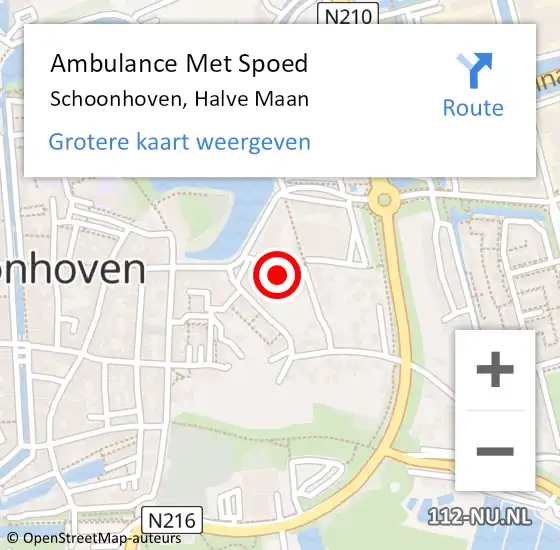 Locatie op kaart van de 112 melding: Ambulance Met Spoed Naar Schoonhoven, Halve Maan op 19 april 2024 09:13