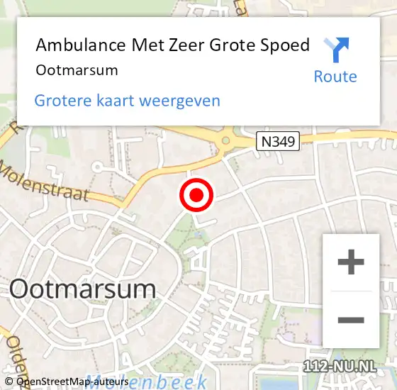 Locatie op kaart van de 112 melding: Ambulance Met Zeer Grote Spoed Naar Ootmarsum op 19 april 2024 09:43