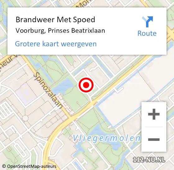 Locatie op kaart van de 112 melding: Brandweer Met Spoed Naar Voorburg, Prinses Beatrixlaan op 19 april 2024 10:00