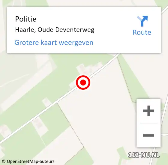 Locatie op kaart van de 112 melding: Politie Haarle, Oude Deventerweg op 19 april 2024 10:05