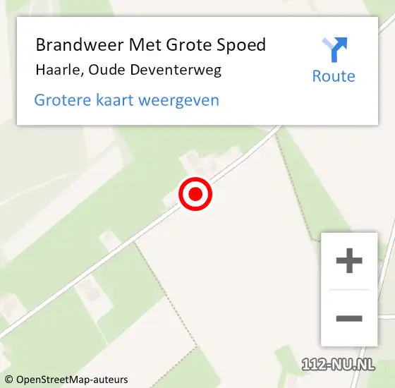 Locatie op kaart van de 112 melding: Brandweer Met Grote Spoed Naar Haarle, Oude Deventerweg op 19 april 2024 10:05
