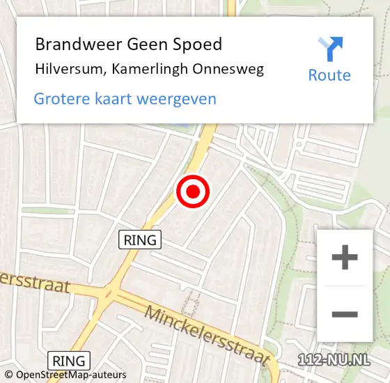 Locatie op kaart van de 112 melding: Brandweer Geen Spoed Naar Hilversum, Kamerlingh Onnesweg op 19 april 2024 10:09