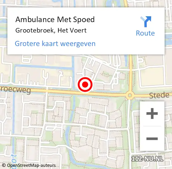 Locatie op kaart van de 112 melding: Ambulance Met Spoed Naar Grootebroek, Het Voert op 19 april 2024 10:19